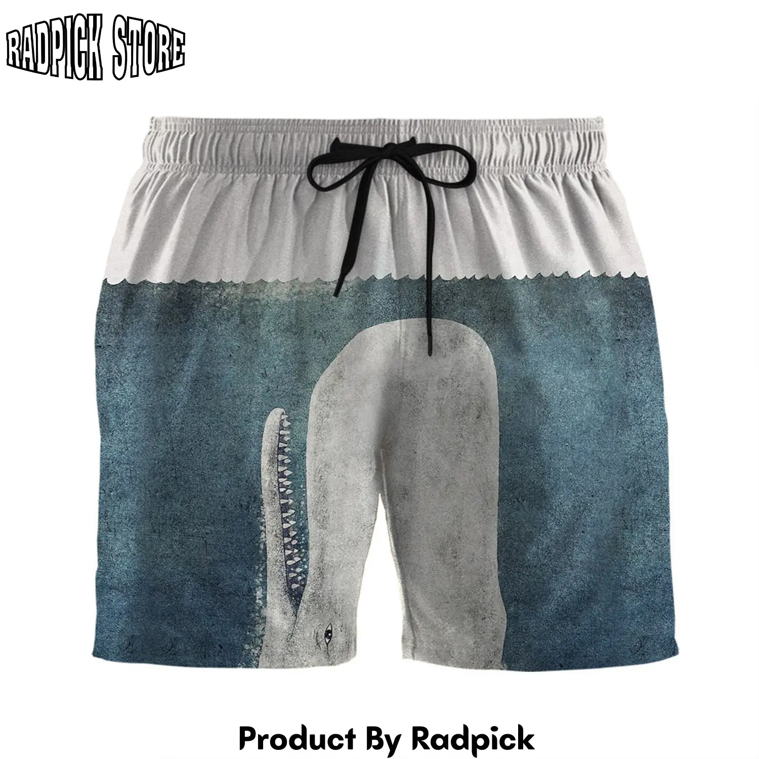 Radpick 3d let white whale kiss you custom beach short rp631390